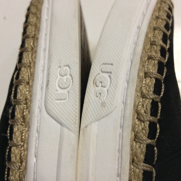 UGG Caleel Black Leather Espadrille Sneakers - Picture 5 of 15